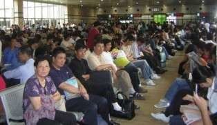 Salle d'attente à la gare de Shanghai