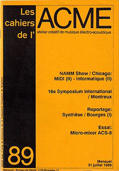 Couverture Cahiers de l'ACME n° 89