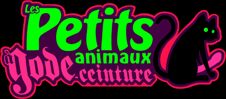 les petits animaux à gode ceinture, Guigui, Solynk, humour, hype, debilos, rigolo logo petits animaux à gode-ceinture-strap-on cat, fun, sexy, graphisme