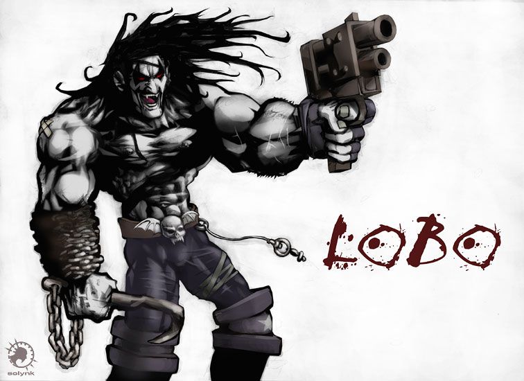 Lobo, the main man illustration drawing comic lobo with gun and hook by solynk, solink