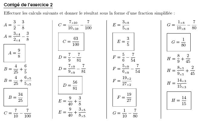 exemple de fraction