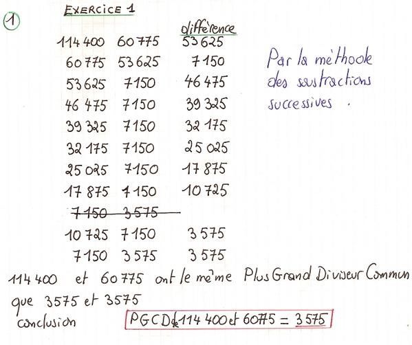 Brevet Blanc - mathématiques - 2008 - PGCD - méthode des soustractions successives - géombre