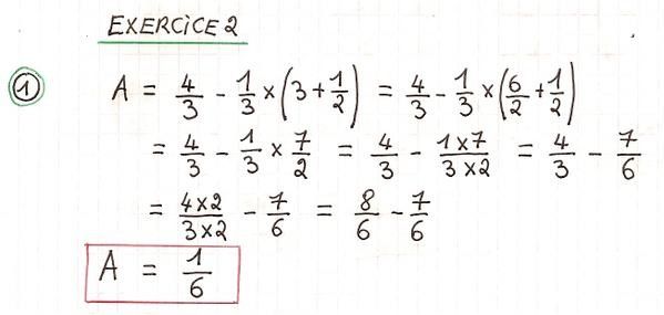 Priorités de calcul et fractions