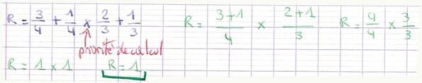 Priorités de calcul - fraction - brevet collège