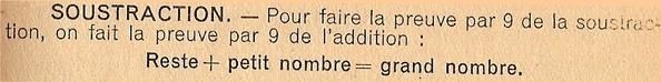 Preuve par neuf - soustraction
