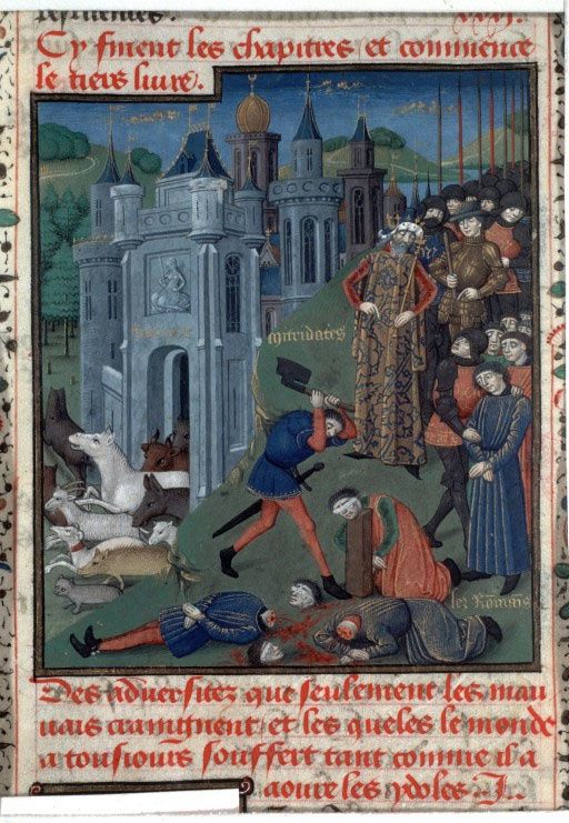 Enluminure Bible : massacre des romains asie mineure (-88) presage de la guerre