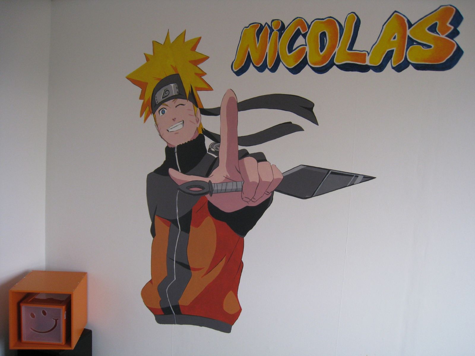 toile prénom LUCAS personnalisée graffiti pour déco de chambre GARCON :