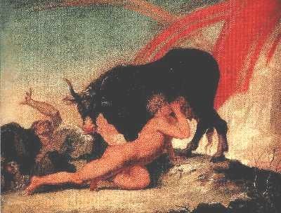Ymir se nourrissant du lait d'Audhumla Ymir et Audhumla
