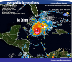 Image satellite - Cyclone/ouragan Paloma