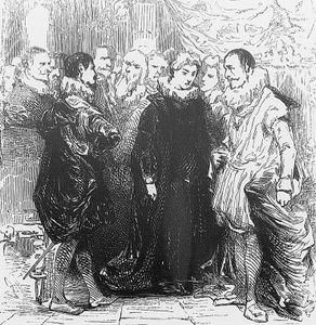 Rodrigue, Chimène et Fernand. Détail d'une illustration. Nanteuil, Célestin (1813-1873) source BNF. http://medieval-moyen-age.net