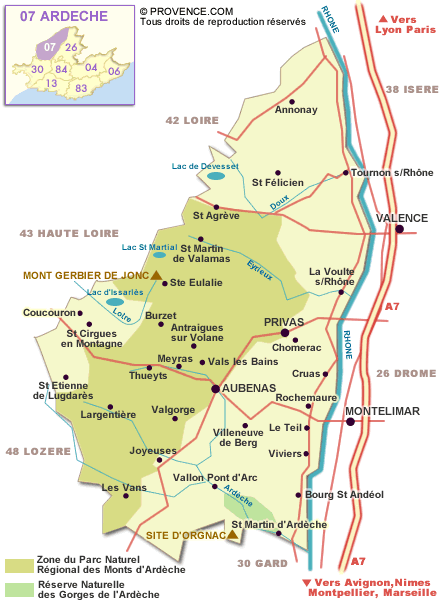 carte ardeche