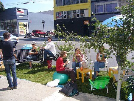 parking space converted into a garden