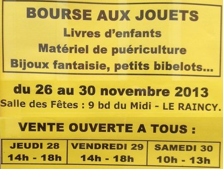 Bourse aux jouets 2013 au Raincy