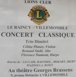 Concert classique du Lions Club du Raincy Villemomble