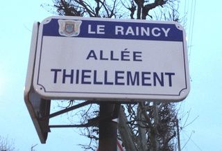 panneau de rue Allée Thiellement au Raincy