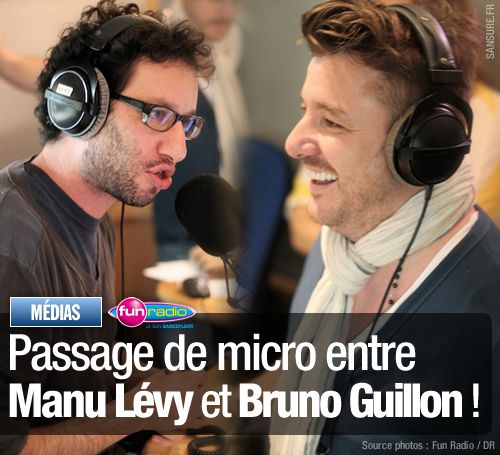 Passage de micro entre Manu Lévy et Bruno Guillon ! - SANSURE.FR
