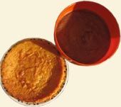 gâteau à l'orange et mousse au chocolat
