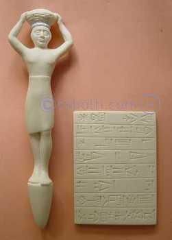 Copies d'art: statuette sumérienne et tablette d'écriture cunéiforme - Arts et sculpture: sculpteur mouleur