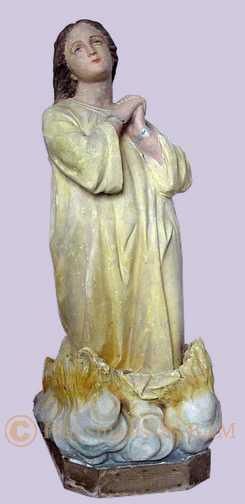 Statue en plâtre polychrome "Ame du Purgatoire" après restauration - Arts et sculpture: artistes peintres, sculpteurs