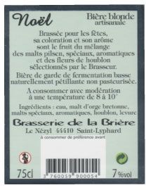 étiquette bière de Noël 2008 Brasserie de la Brière contre étiquette bière de Noël 2008 Brasserie de la Brière