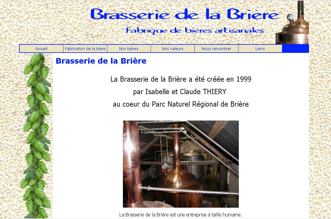 vue de la page d'accueil de brasseriedelabriere.fr site internet Brasserie de la Brière