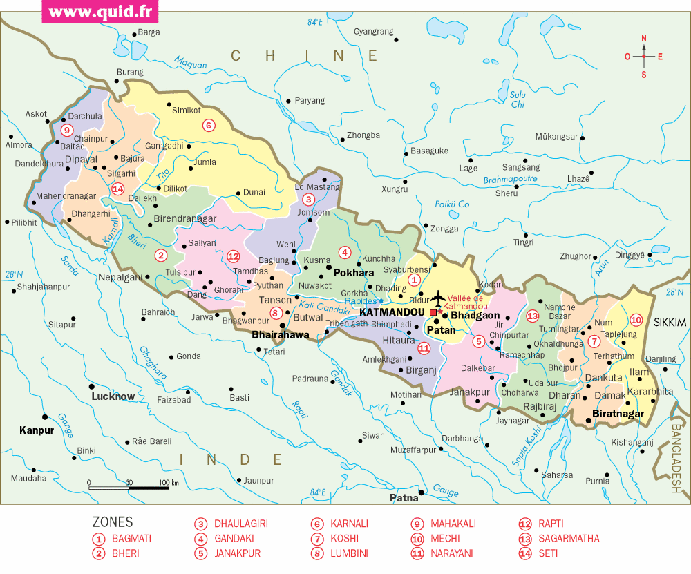 Carte Nepal
