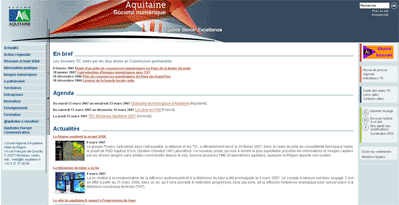 Voir le site internet de la Région Aquitaine consacré aux TIC