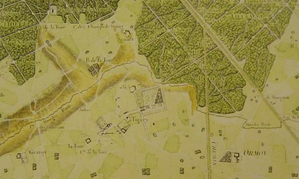 carte de 1785 du village de Tigery