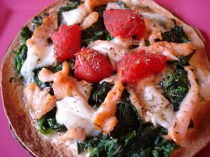 pizza epinards saumon fume et mozza
