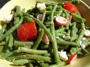 Salade de haricots verts et tomates à la fêta