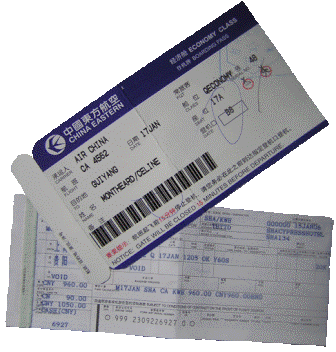 Billet d'avion et carte d'embarquement