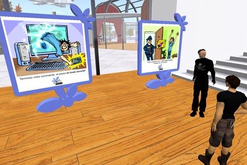 La bédé est affichée sous forme de panneaux dans l'espace Second Life de RIL Shopping. C'est ma toute première exposition in world! C'est même ma toute première exposition tout court!