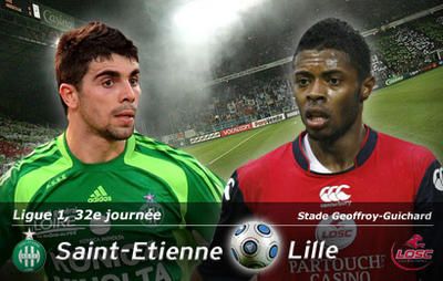 Victoire de St Etienne contre Lille Match de football Saint-Etienne-Lille