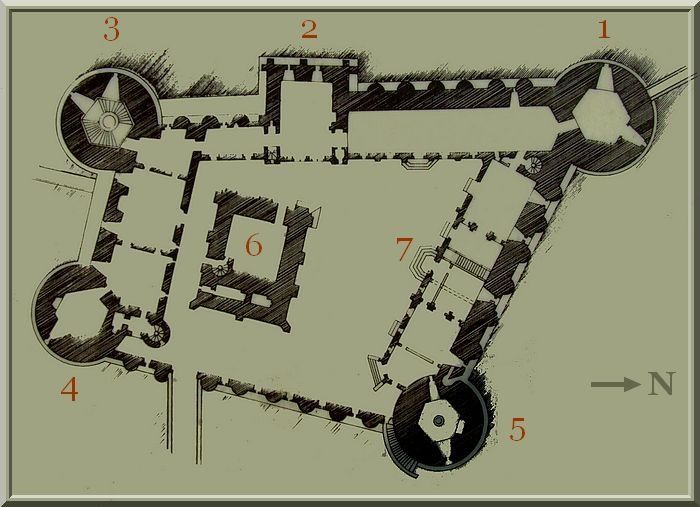 Un plan classique pour un château fort du 11ème siècle Un plan classique pour un château fort du 11ème siècle