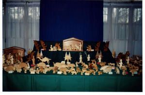 Jouets de l'atelier "Ecureuil" lors d'une exposition vente...