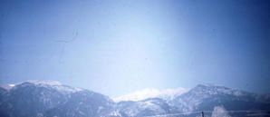 Depuis notre campement : vue sur les montagnes de l'Olympe séjour des Dieux ...
