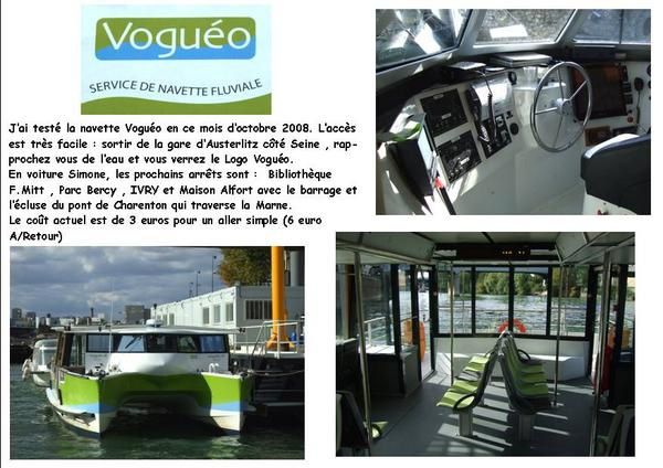 Navette de Transport fluvial ~~ VOGUEO ~~ Paris