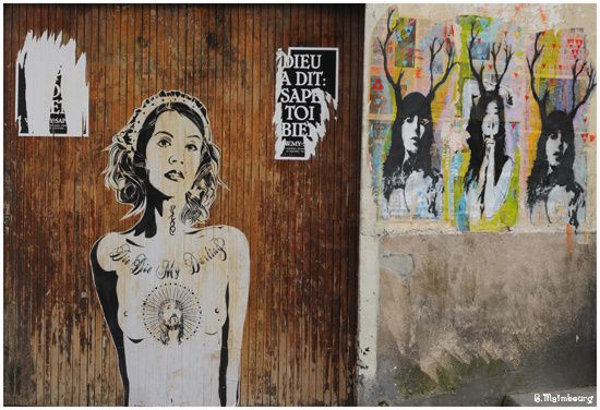 Paris-street art-collage-Beaubourg-Fontaine Stavinsky