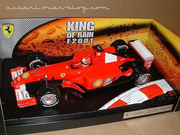 1-18 Ferrari F2001 king of rain Schumacher Hot Wheels 1