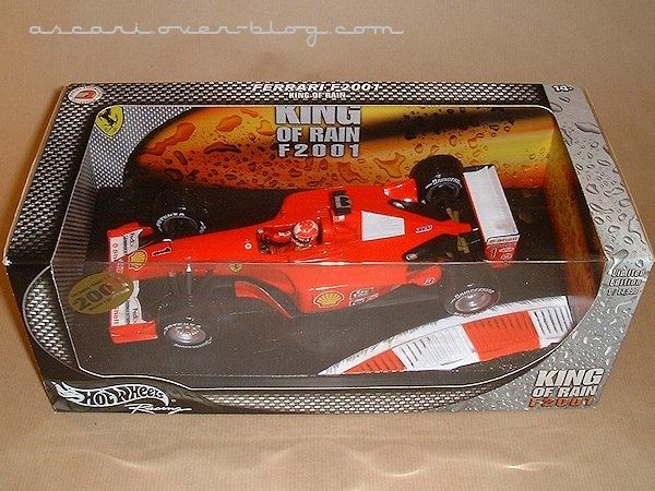 1-18 Ferrari F2001 king of rain Schumacher Hot Wheels