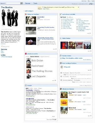 Voici un exemple : la page consacrée aux Beatles