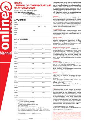mail reçu de la biennale d'art contemporain online de l'artoteque.com payante exhibition period two years, en plus copiée sur la biennale d'art que j'ai lancée sur over blog avec le concept d'une durée de deux ans