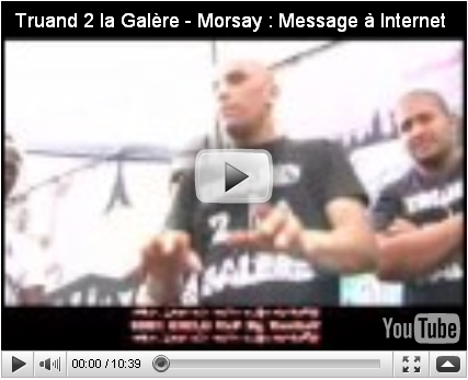 Envoyez-moi des commentaires ! Faites-moi de la pub ! Cliquez sur mes clips, bande de fils de putes ! (...) Cliquez ! Bande d’enculés ! Cliquez, bande de salopes ! Clique, salope ! morsay