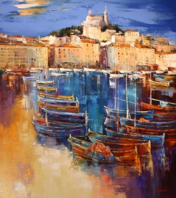 Josete Esnard soir sur le vieux port 2005