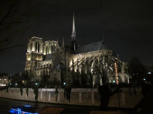 Notre-Dame de nuit, vue du quai de la Tournelle (Paris IV)