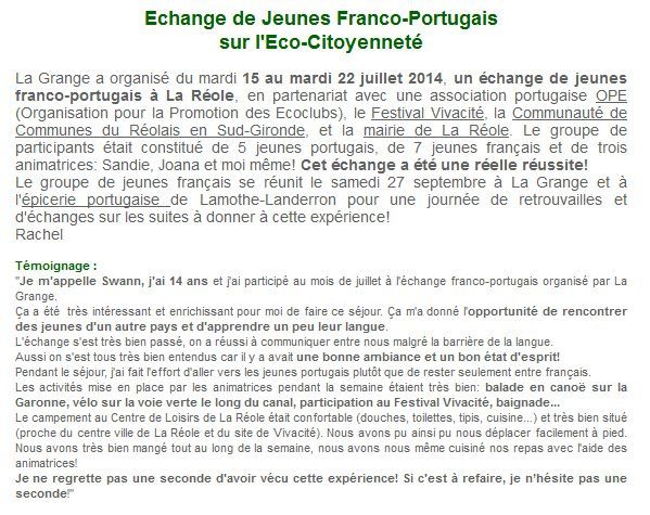 échange franco-portugais