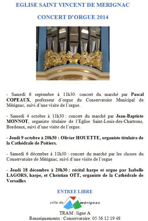 programme concerts orgue 2ème semestre 2014 mérignac