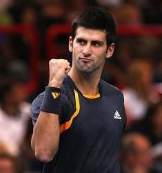novak djokovic après sa victoire en demi-finale du masters 1000 de paris face à rafael nadal novak djokovic après sa victoire en demi-finale du masters 1000 de paris face à rafael nadal