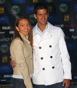 novak djokovic et sa petite amie jelena ristic à la soirée des joueurs du tournoi de Monte-Carlo 2009