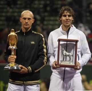 nikolay davydenko rafael nadal trophees doha qatar